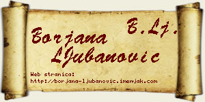 Borjana LJubanović vizit kartica